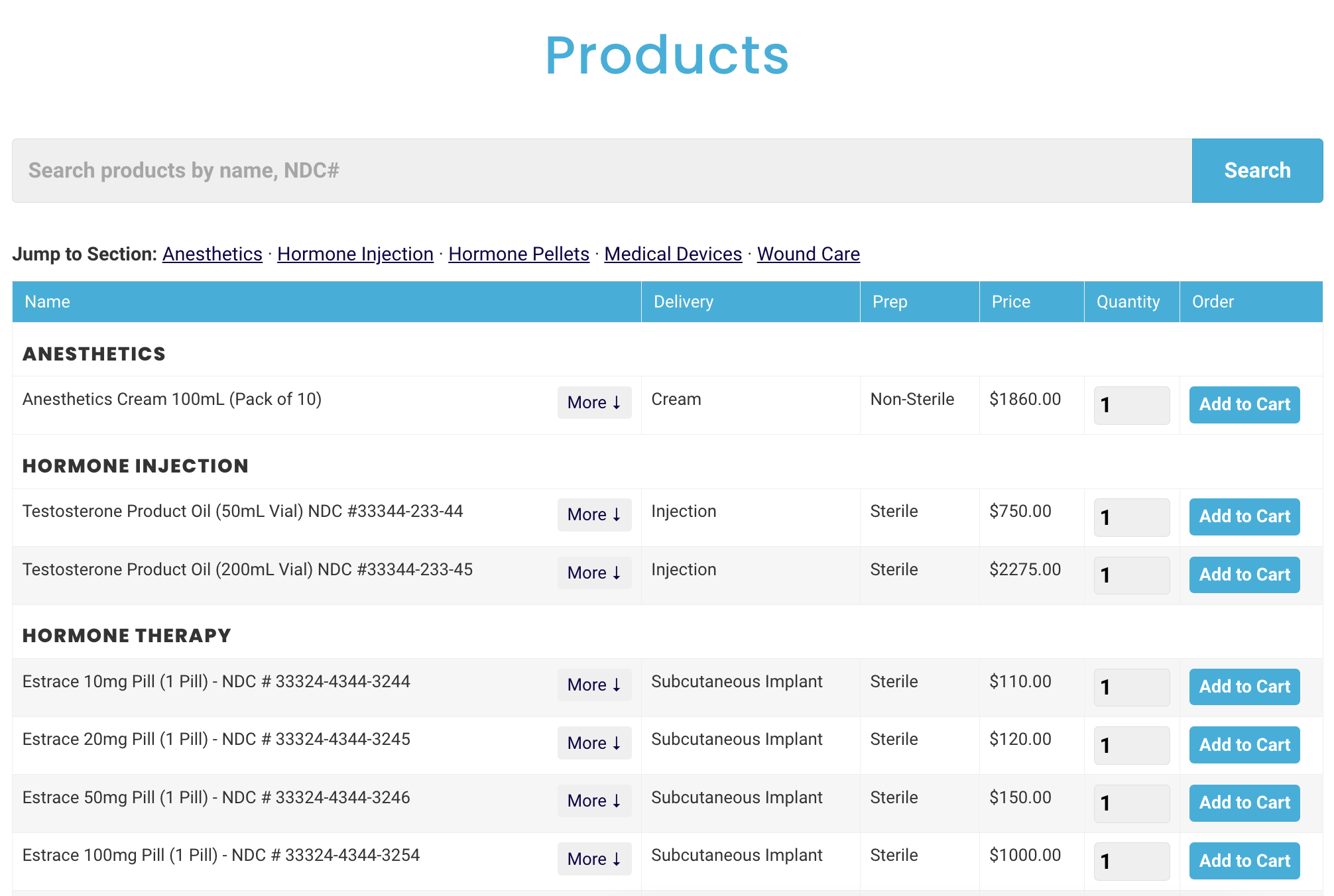 Customer Portal Product Catalog