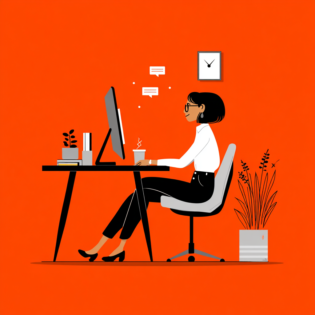 Woman Chatting AI in the Browser